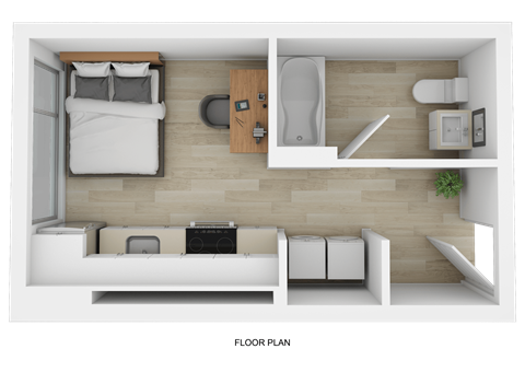 MERX Slabtown Apartments in Portland, Oregon Studio Floor Plan